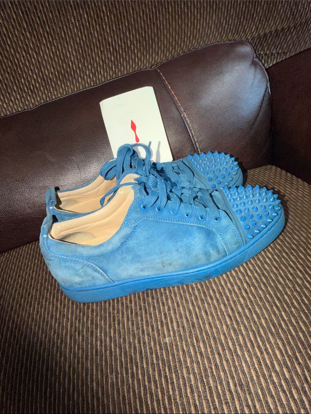 Authentic Christian Louboutin Junior Spikes Nubuck
